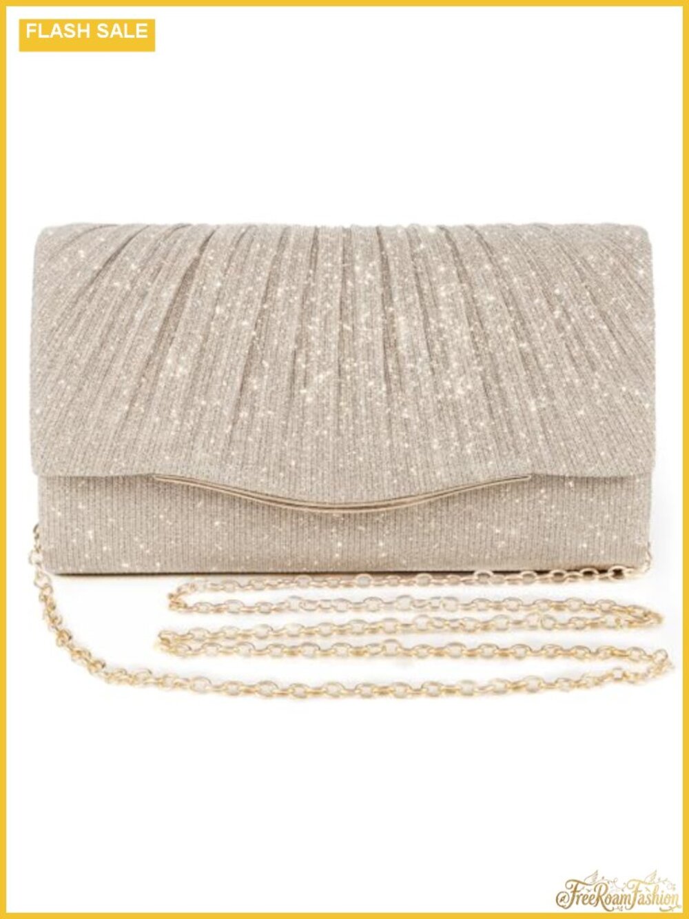 Womens Evening Clutch with Detachable Chain Crossbody Dressy Bag